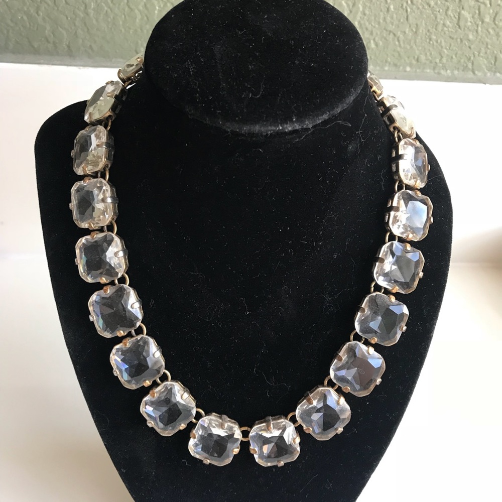 J. Crew Square Crystal Necklace